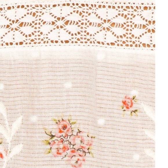 LoveShackFancy Tilda Lace Ruffle Blouse Small Ivory Floral Sheer Top - Picture 4 of 14